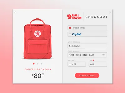 Week 03 - Credit Card Checkout Form cc checkout daily ui fjallraven payment rvweeklyuichallenge sketch weeklyuichallenge