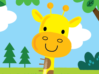 GIRAFFE babybooks characterdesign characterdevelopment clipart forestanimals giraffes jonathanmiller kidsart kidsbooks vibrantcolors