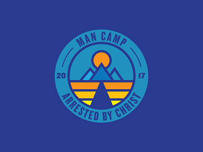Man Camp 2017 - Arrested By Christ badge camp circle lines moon mountains retreat ringside sun