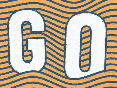 Go go lettering retro texture type typography vintage