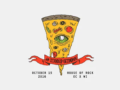 Standup Getdown 4 Illustration comedy comics eau claire hardcore metal midwest music pizza rock n roll trippy wisconsin zombie