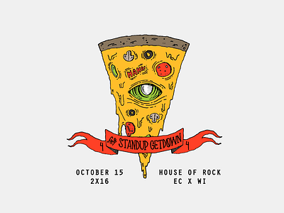 Standup Getdown 4 Illustration comedy comics eau claire hardcore metal midwest music pizza rock n roll trippy wisconsin zombie