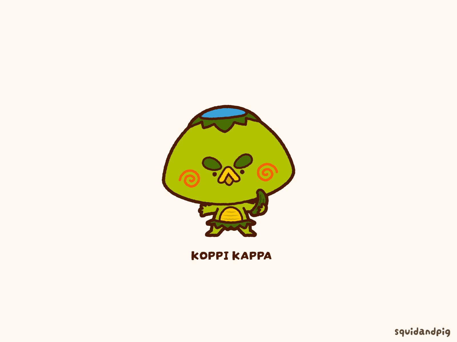 Koppi Kappa character cute gumi japan japanese kawaii monster vector yokai