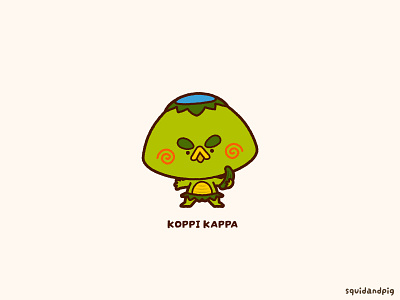 Koppi Kappa character cute gumi japan japanese kawaii monster vector yokai