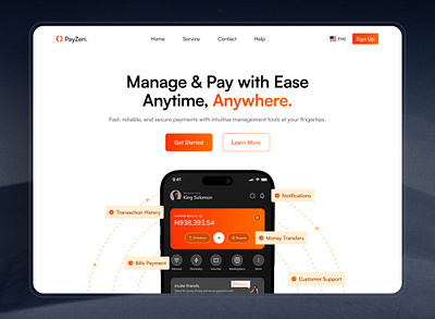 PayZen - Seamless & Secure Payments fintechwebsite freelancer landingpage payment ui uiux websitedesign