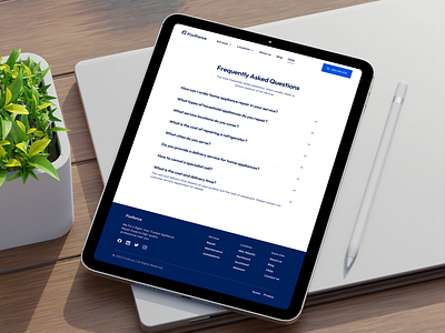 FAQ • Website active asked blue corporate design digital faq figma frequently question simple tablet ui ux web website white