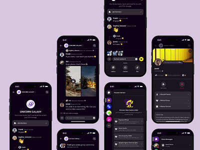 Chat Platform Application Design animation application application design best mobile design chat chat platform dark mobile mobile animation mobile ui ui design uiux