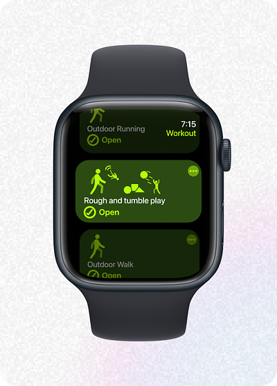 🍏 Rough & Tumble Play app apple fitness apple watch design product design product designer ui uxdesign