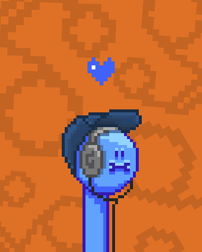 Blueguy Loves Chill Music 8bit aseprite design illustration pixelart