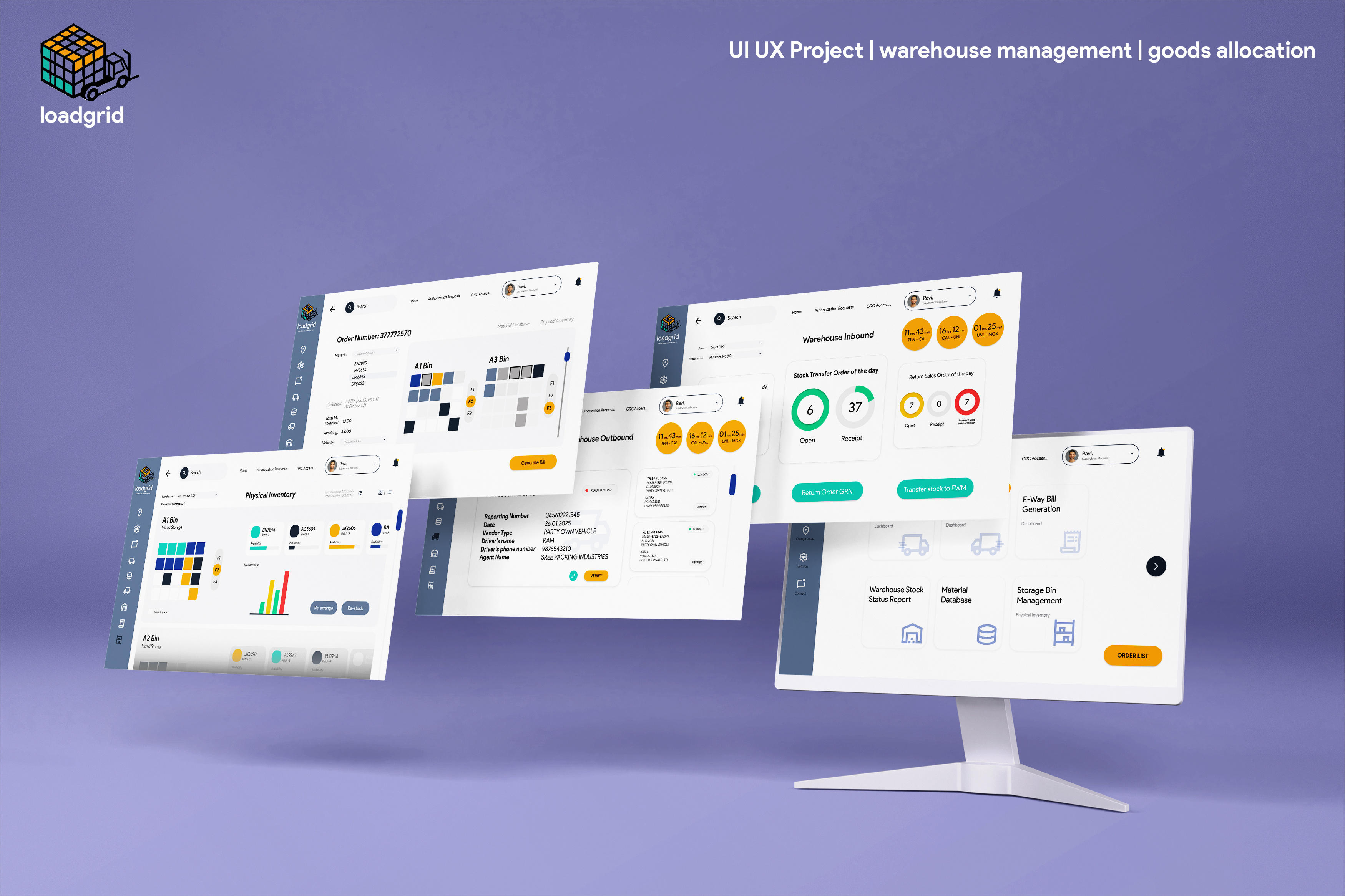 loadgrid dashboard ui design ux design warehouse management