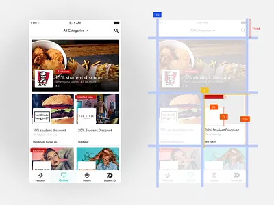 Listing Page Spec android app app spec chris weston college discounts ios listing sketch app student