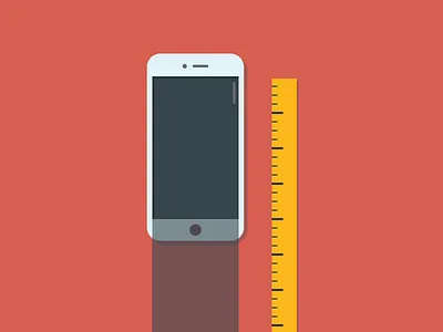 Article illustration icon illustration mobile orange phone ruler salmon
