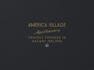 America Village Nº 003 antique apothecary deco heritage identity ireland liquor lockup script spirits typography vintage