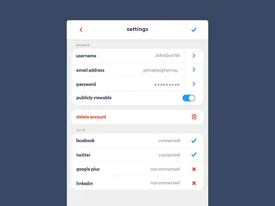 Daily UI 007 - Settings 007 dailyui settings user interface