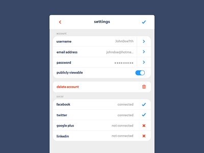 Daily UI 007 - Settings 007 dailyui settings user interface