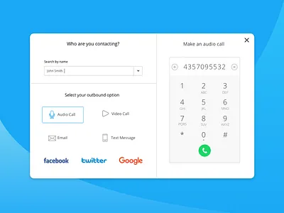 Daily UI #03 - Make an Audio Call blue call dial pad form graphic design social ui ux