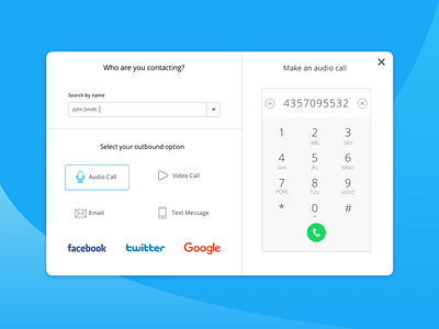 Daily UI #03 - Make an Audio Call blue call dial pad form graphic design social ui ux