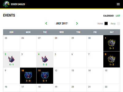 Team Calendar baseball basketball football hockey lacrosse soccer