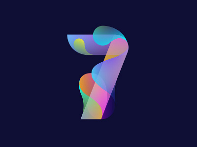 Seven color design exploration gradient illustrator number seven