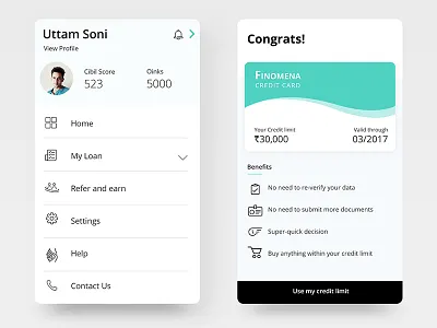 Fintech app bank buy now pay later card credit design finance fintech minimal mobile