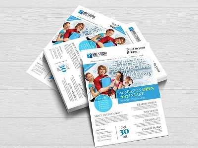 Admission Open Flyer Template ad admission admission flyer junior school promotion kindergarten leaflet magazine ad school student study teacher university