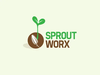 Sprout Works brand clean leaf leaves logo organic sprout
