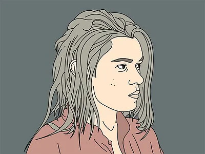 Self portrait boy digital drawing illustration minimal pastel person portrait self stroke