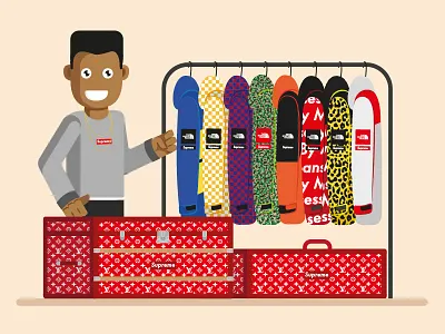 Supreme x LV x TNF/// clean colour design hypebeast illustration print reesha streetwear