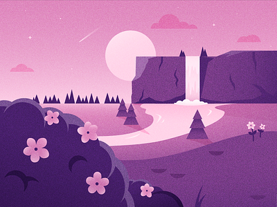 Nature Views illustration mountains nature vector waterfall