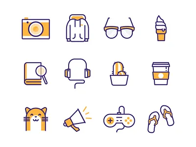 Random Icons camera cat controller flip flops glasses headphones hoodie icons plant reno
