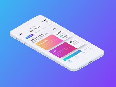 WIP Workout app v2 design flat design inspiration ios ios app iphone ui ux