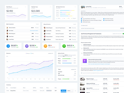 Dashboard UI Kit - Widgets calendar dashboard event graph menu overview profile schedule status timeline ui ui kit