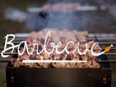 Barbeque art freehandleterig illustrator lettering typography