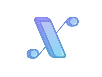 Lettering- "X" alphabet blue cap caps drop gradient ixdbelfast lettering purple type typography x