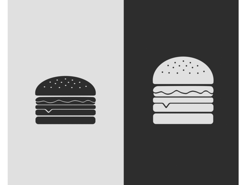 size matters. animated blackwhite burger burgers clear food gif minimal minimalism minimalistic pure simple