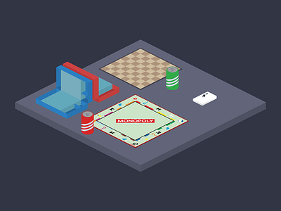 GAMENIGHT Table board gamenight games isometric party