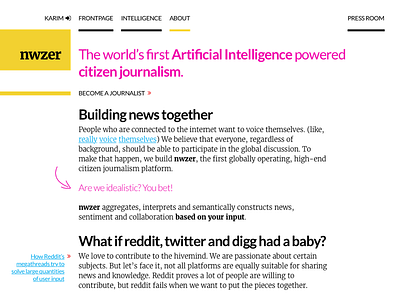 nwzer - Introduction Sneak Preview ai intro introduction news nwzer reddit user generated content wip