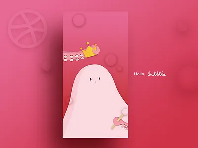 Hello dribbble first hello dribbble pink shotmonsteroctopusillustration