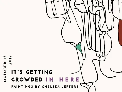 It's Getting Crowded In Here line drawing poster