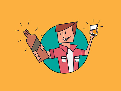 Freedom to Drink 2d art brown character clean design drawing flat green illustration illustrator vector
