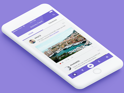 Social Network Activity Feed Concept iOS android app apple design ios material design mobile social networking ui user experience user interface ux