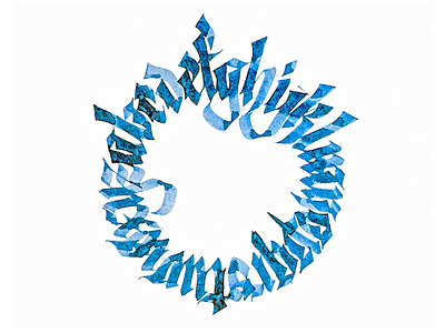 Fraktur calligram calligram calligraphy fraktur lettering parallel pen