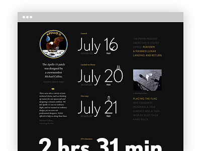 Moon: Apollo 11 apollo editorial nasa readymag typographic