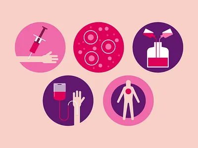 Icons blood cancer cure icons medical medicine pharmacy syringe vector