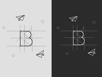 The B. black blackwhite clear design illustration lines logo minimal minimalistic pure vector white