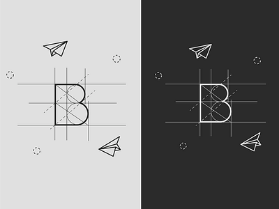 The B. black blackwhite clear design illustration lines logo minimal minimalistic pure vector white