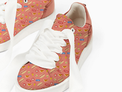 Foodporn pattern design on sneakers design foodporn illustration pattern sneakers