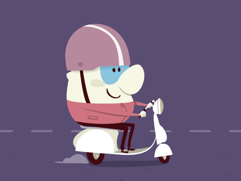 Scooter 2d animation gif illustration loop scooter