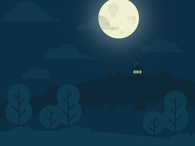 Night Scene moon night vector