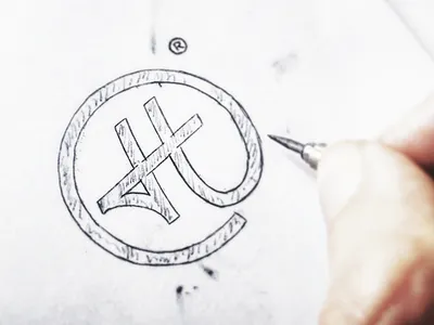 Sketched "H". branding calligraphy hand drawn hand lettering identity logo logotype script sketch type typography wordmark